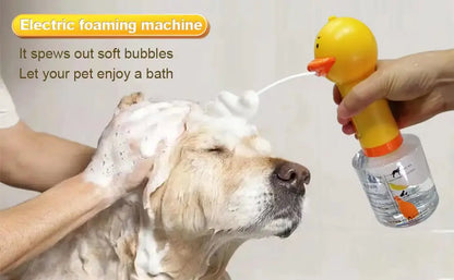 USB Rechargeable Electric Duck Pet Foam Dispenser – Fun, Automatic Bathing Accessory for Dogs & Cats!