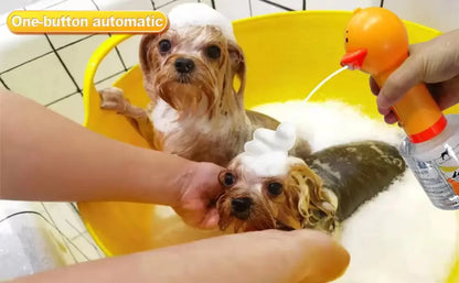 USB Rechargeable Electric Duck Pet Foam Dispenser – Fun, Automatic Bathing Accessory for Dogs & Cats!